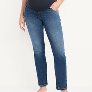 Old Navy Women's  Maternity Straight Leg Blue Jeans